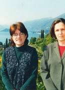 Con Yolanda en Bellagio preparando la antología de escritoras venezolanas, 1999.