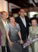 Homenaje a Nora Bustamante. Con Krina Ber, Heberto Gamero, Carlos Alarico Gómez y Eduardo Liendo en el homenaje a Nora Bustamante, grupo Visión, 2011.