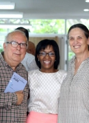 Con Santos López, Igor Barreto, Carmen Verde y Yolanda Pantin, en la presentación de un poemario de Carmen. Librería Kalathos, 2015.